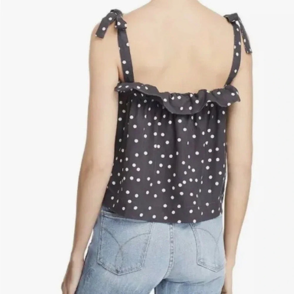 DL1961 Polka Dot Tie Halter Cropped Top Size M Like new - Picture 2 of 8